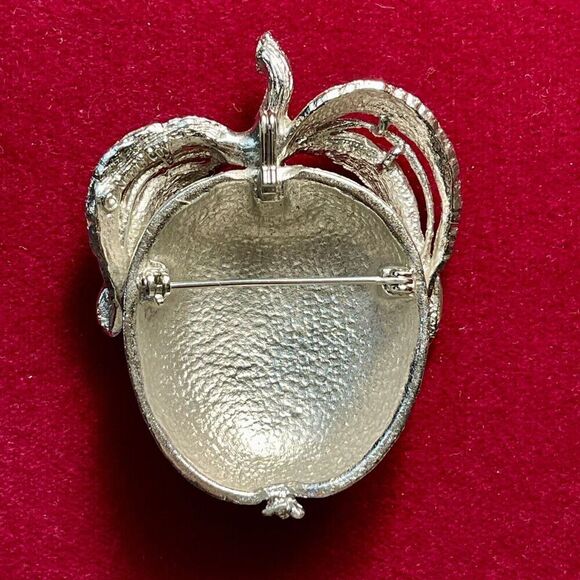 Vintage 1960s Sarah Coventry Adam's Delight Apple Brooch Pin Pendant Signed - Picture 2 of 8